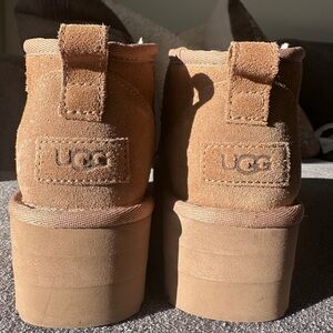 UGG Chestnut Suede Platform Boots